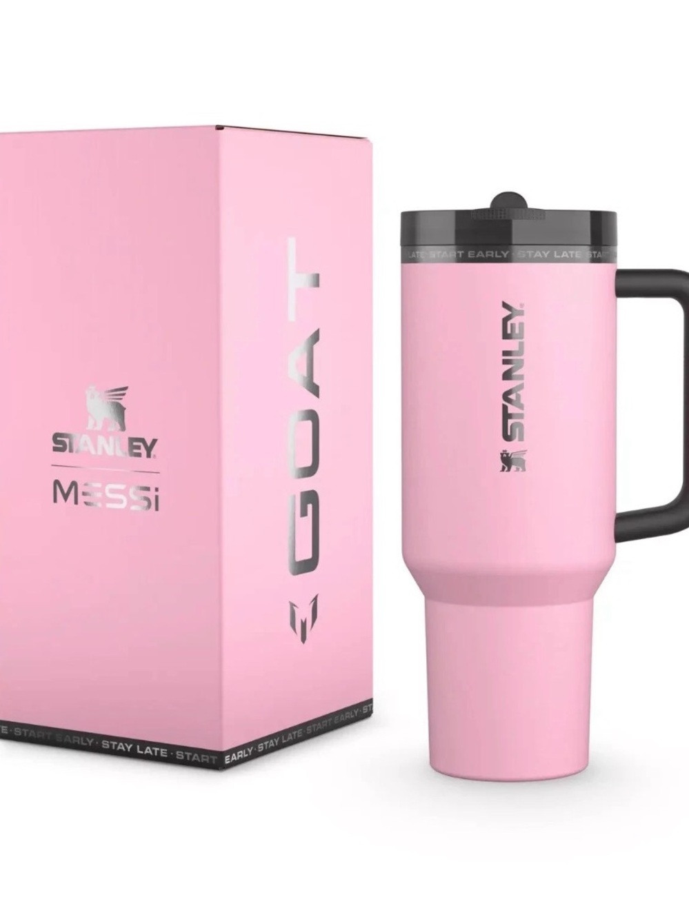 THE MESSI X STANLEY QUENCHER PROTOUR FLIP STRAW TUMBLER | 40 OZ GOAT PINK
